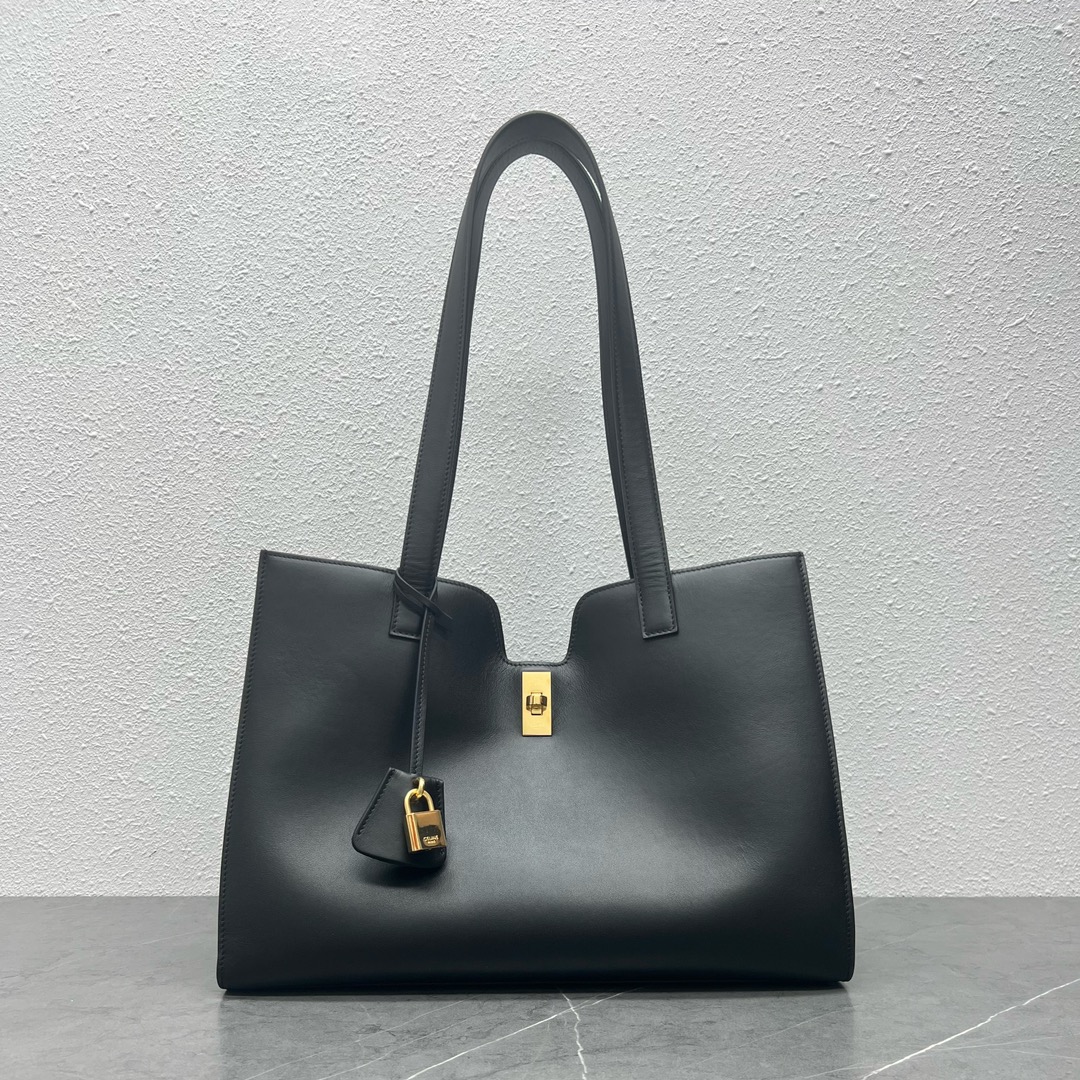 Celine Cabas 16 Smooth Calfskin Handbag Shoulder Bag Black 112583